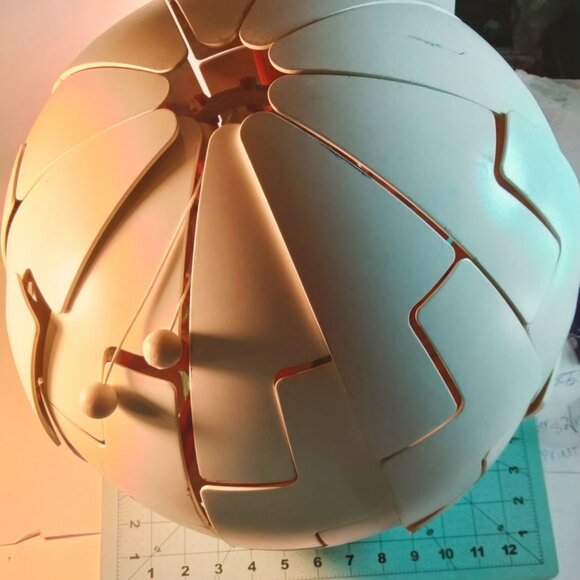 Ikea White Globe Pendant Lamp  Geometric Puzzle Design PS 2014 Like Death Star - Picture 8 of 11